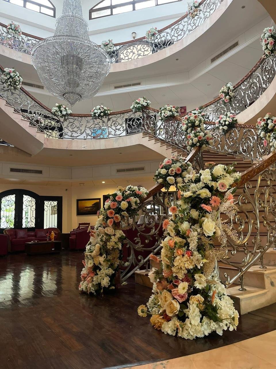 Wedding Decor Staircase Floral 2 at Bulbul Event Spaces